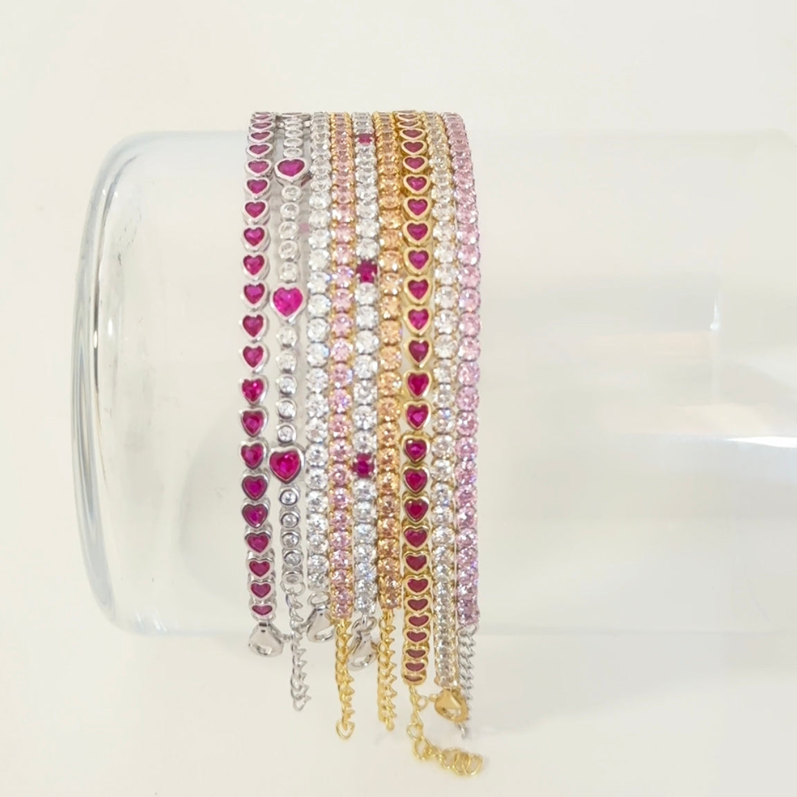 Schöner-SD Bracciale Tennis In Argento 925 Con Zirconi - Spessore 2,3 Mm, Elastico, Per Polsi Stretti, Con Custodia Regalo - Gioiello Donna