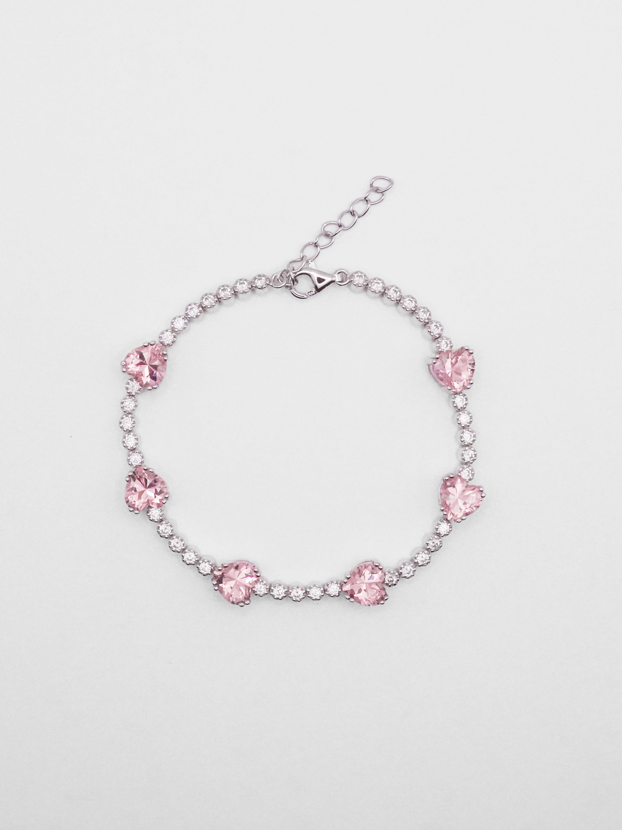 Bracciale tennis con cuore semplice