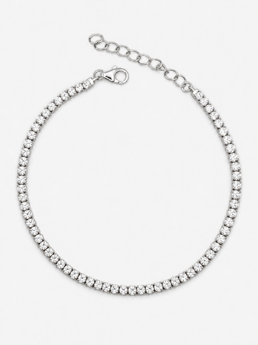 Bracciale Tennis 2 mm in Argento 925 con Zirconi