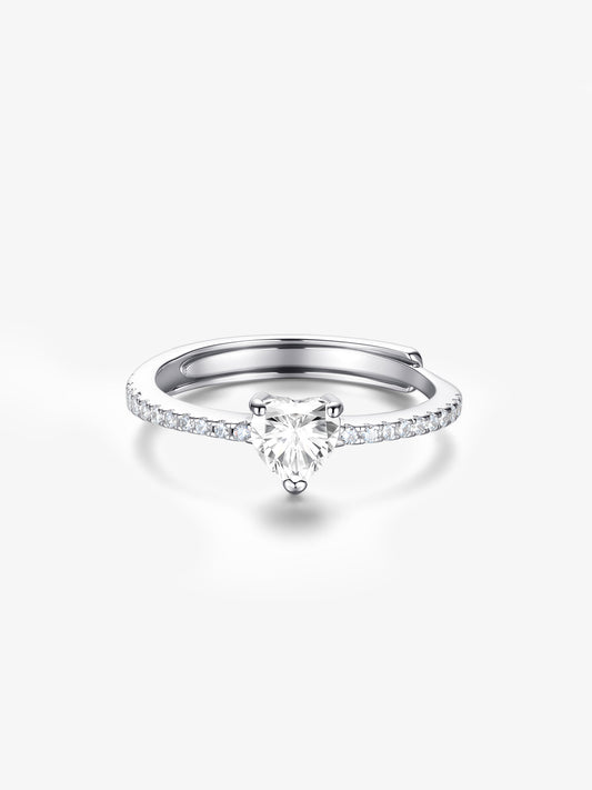 Anello Solitario Regolabile Cuore