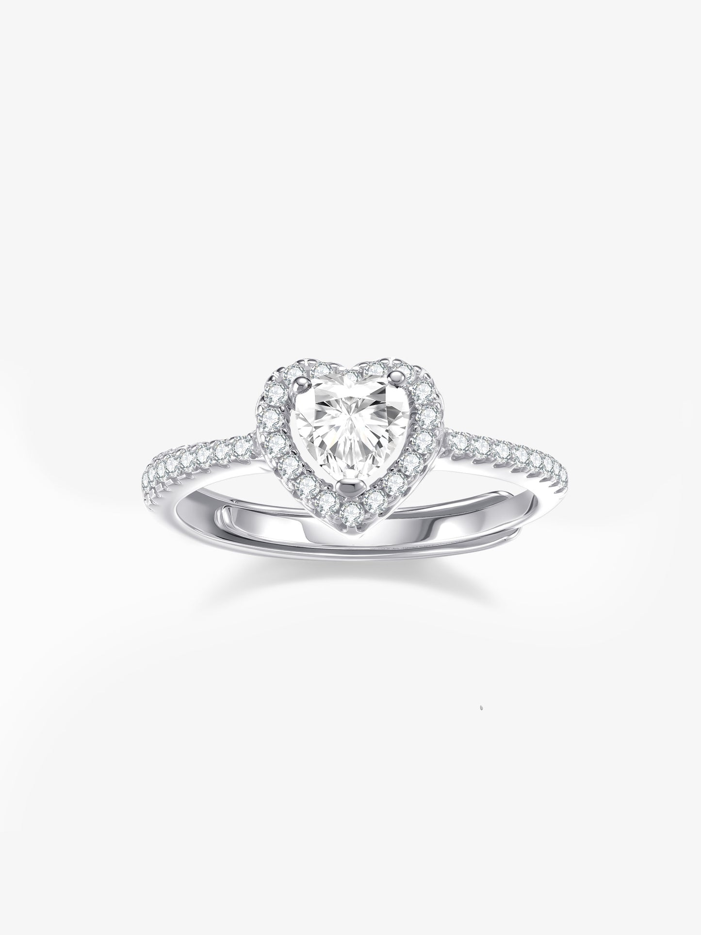 Anello Solitario Regolabile Cuore Grace