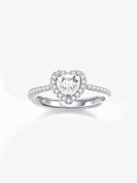 Anello Solitario Regolabile Cuore Grace