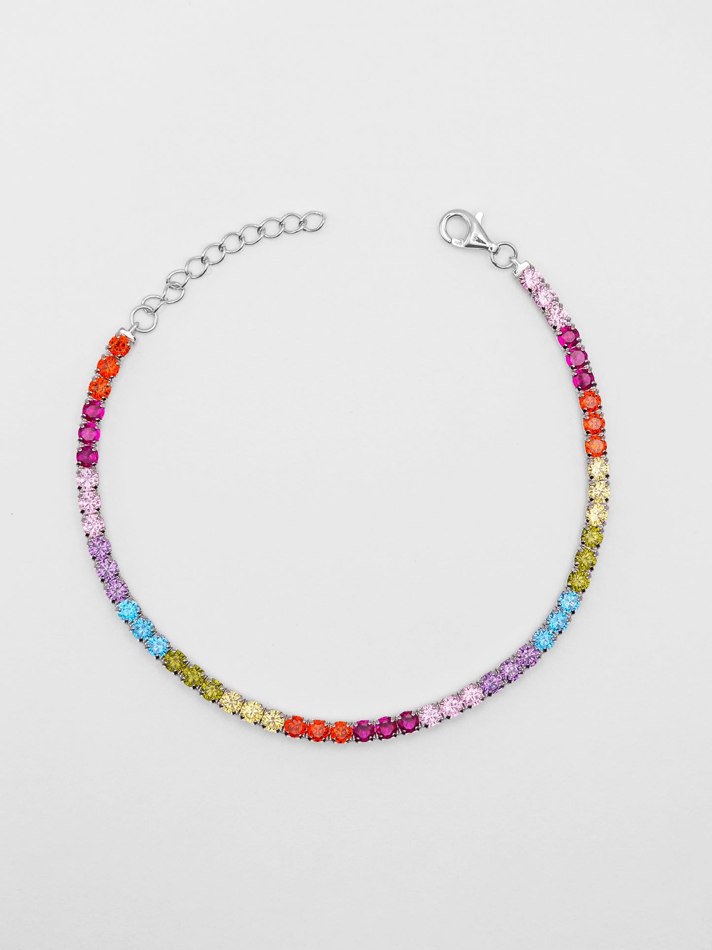 Bracciale Tennis 3mm Argento Rainbow