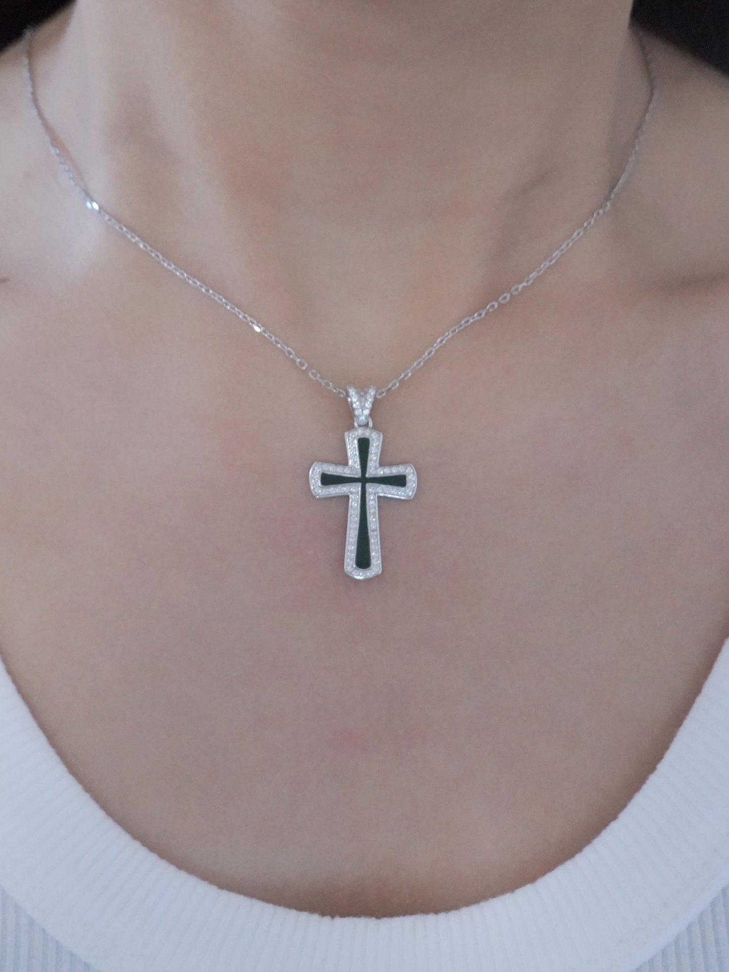 Silver Cross Pop Necklace