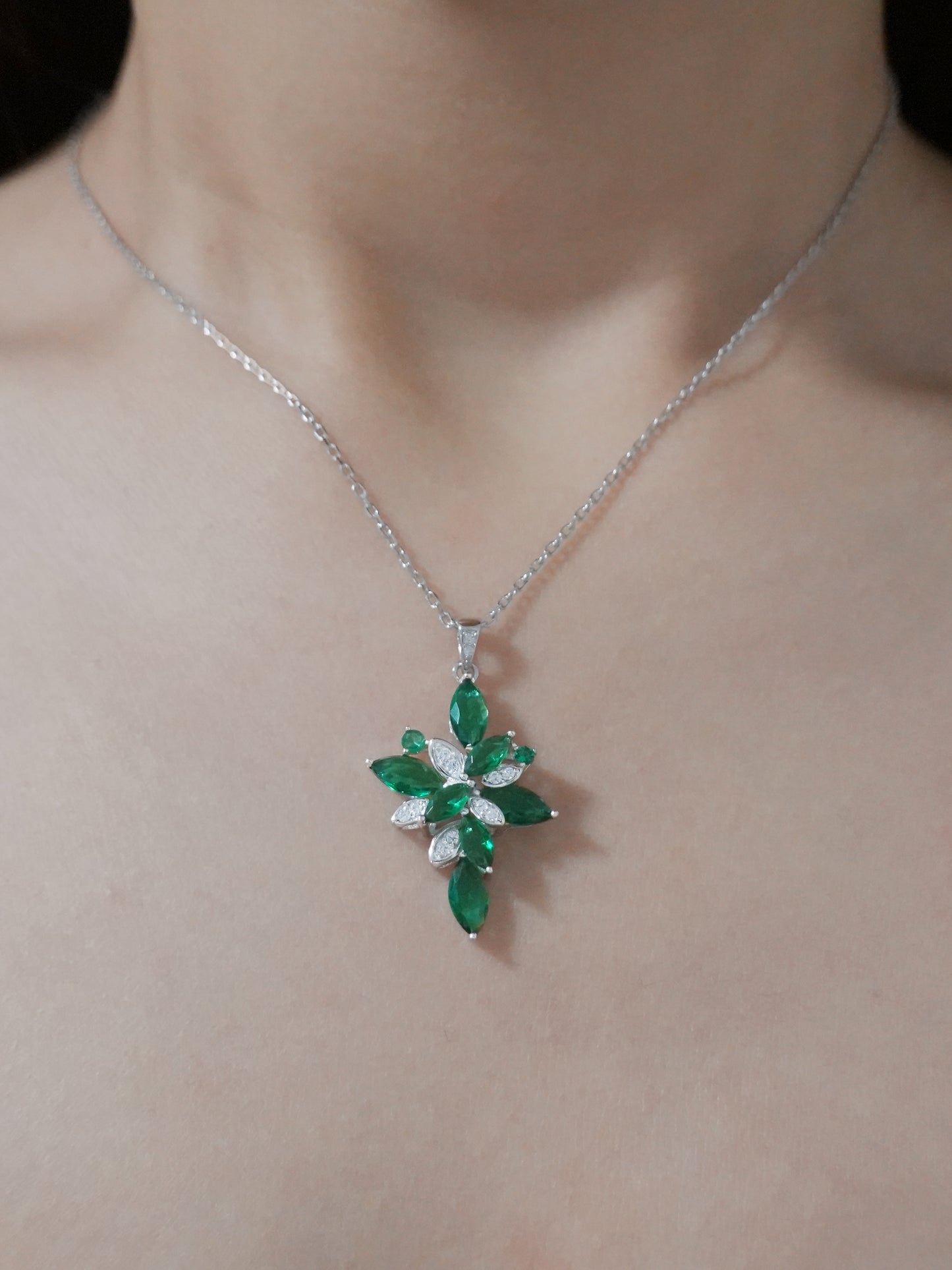 Green Floral Necklace