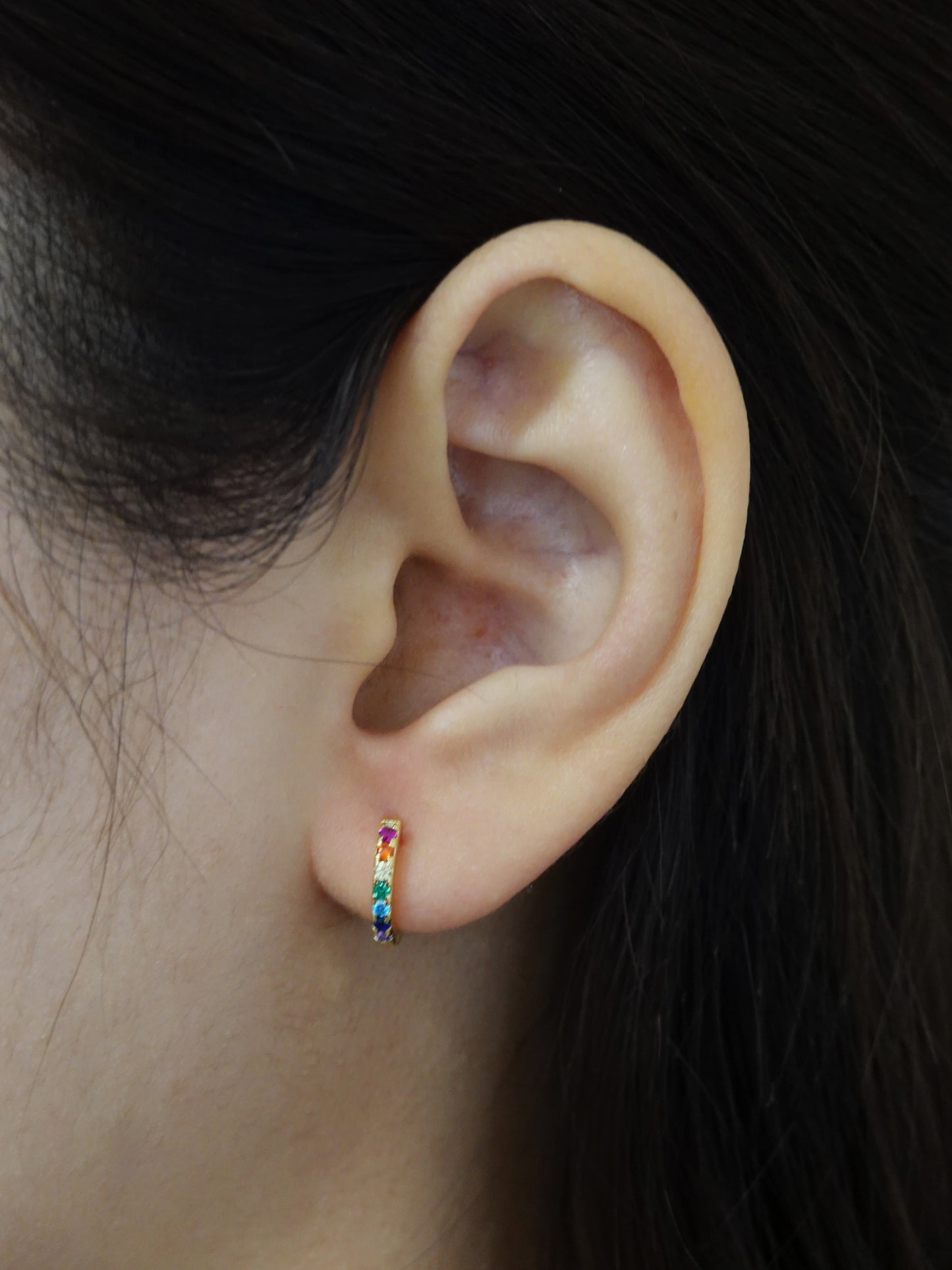 Orecchini a Cerchio con Zirconi 12mm - Multicolor