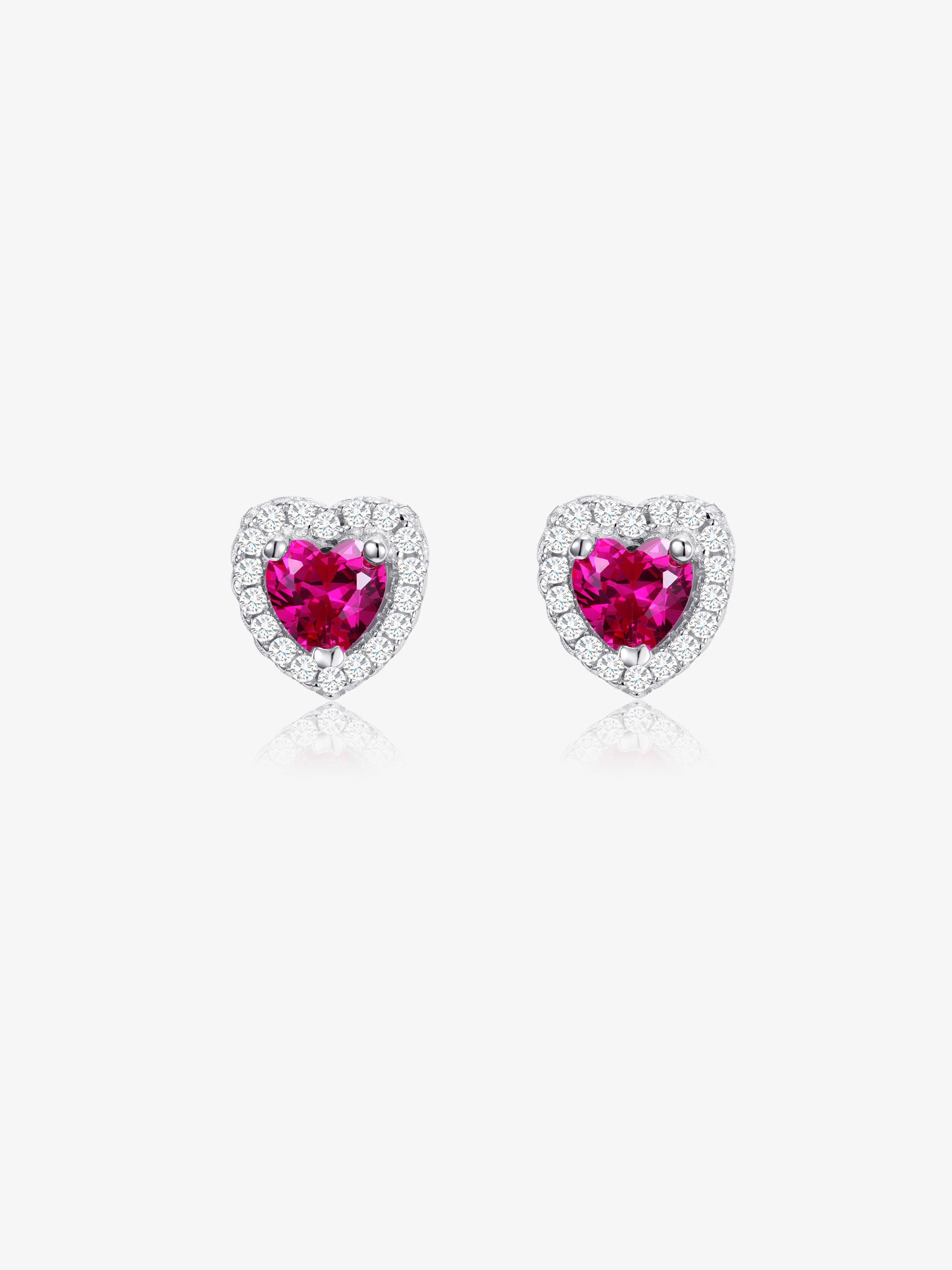 Orecchini A Cerchio In Argento Sterling Con Cuore Placcato Oro Rosa E Zirconia
