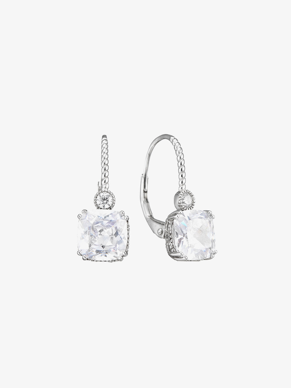 925 Orecchini Argento Sterling Rotondo Rubino 7mm Zirconia
