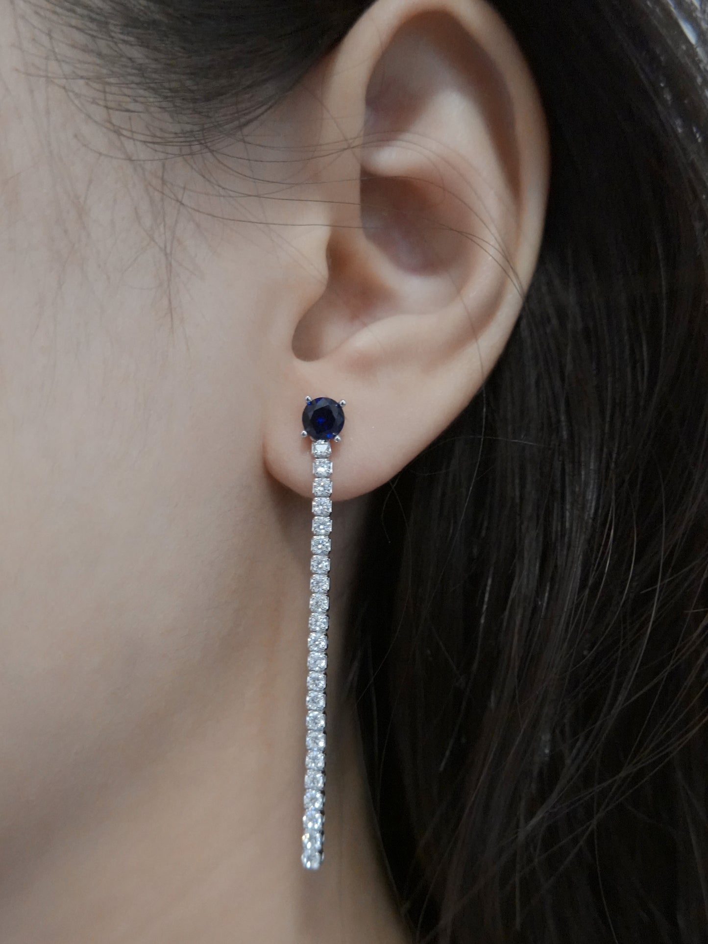 Silver Tennis Drop Earrings