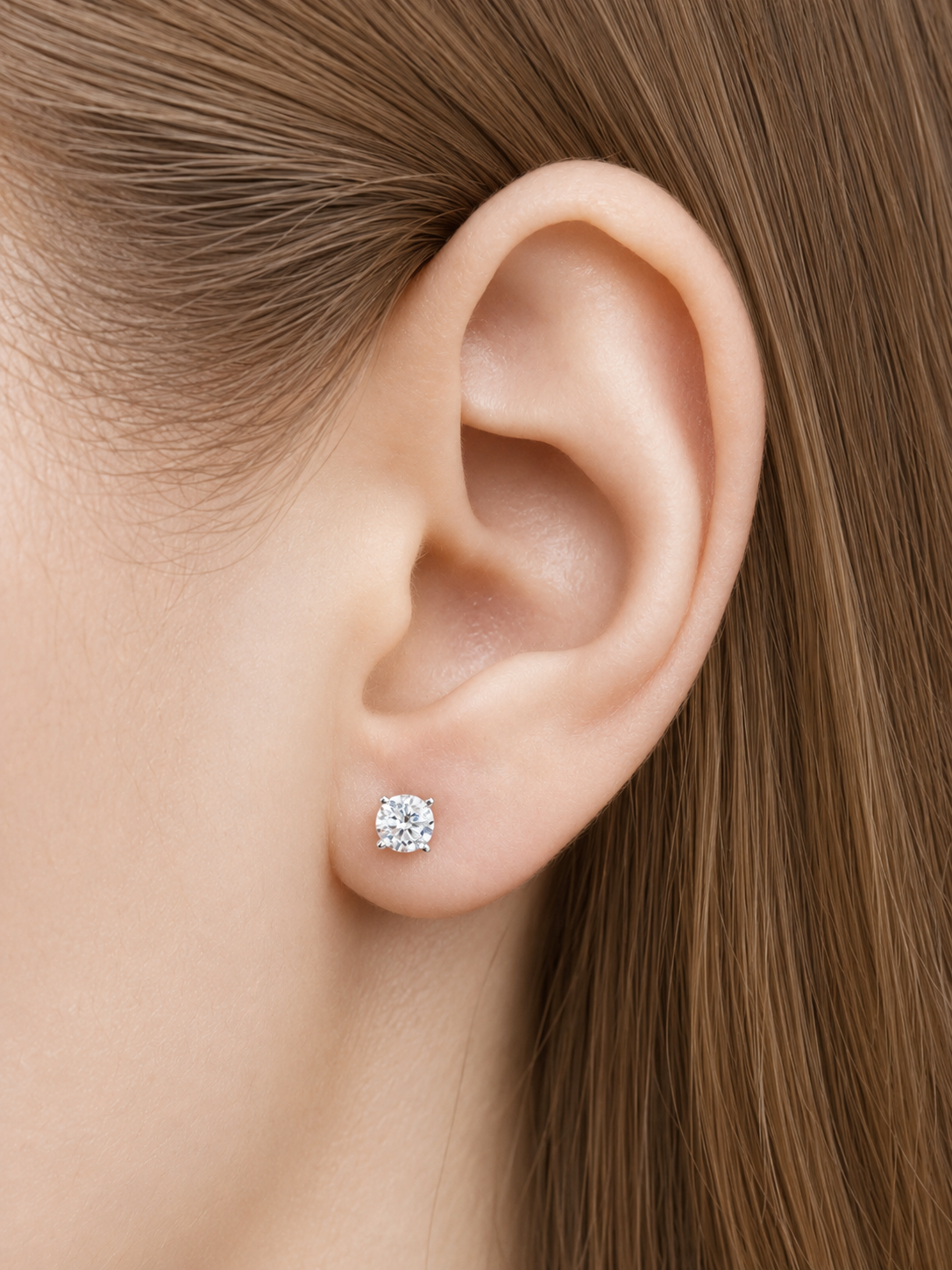 Square Light Point Earrings - White