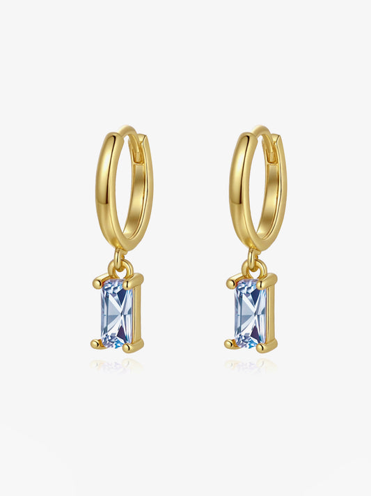 Gold Plated Baguette Hoop Earrings