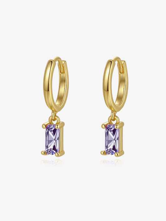 Gold Plated Baguette Hoop Earrings