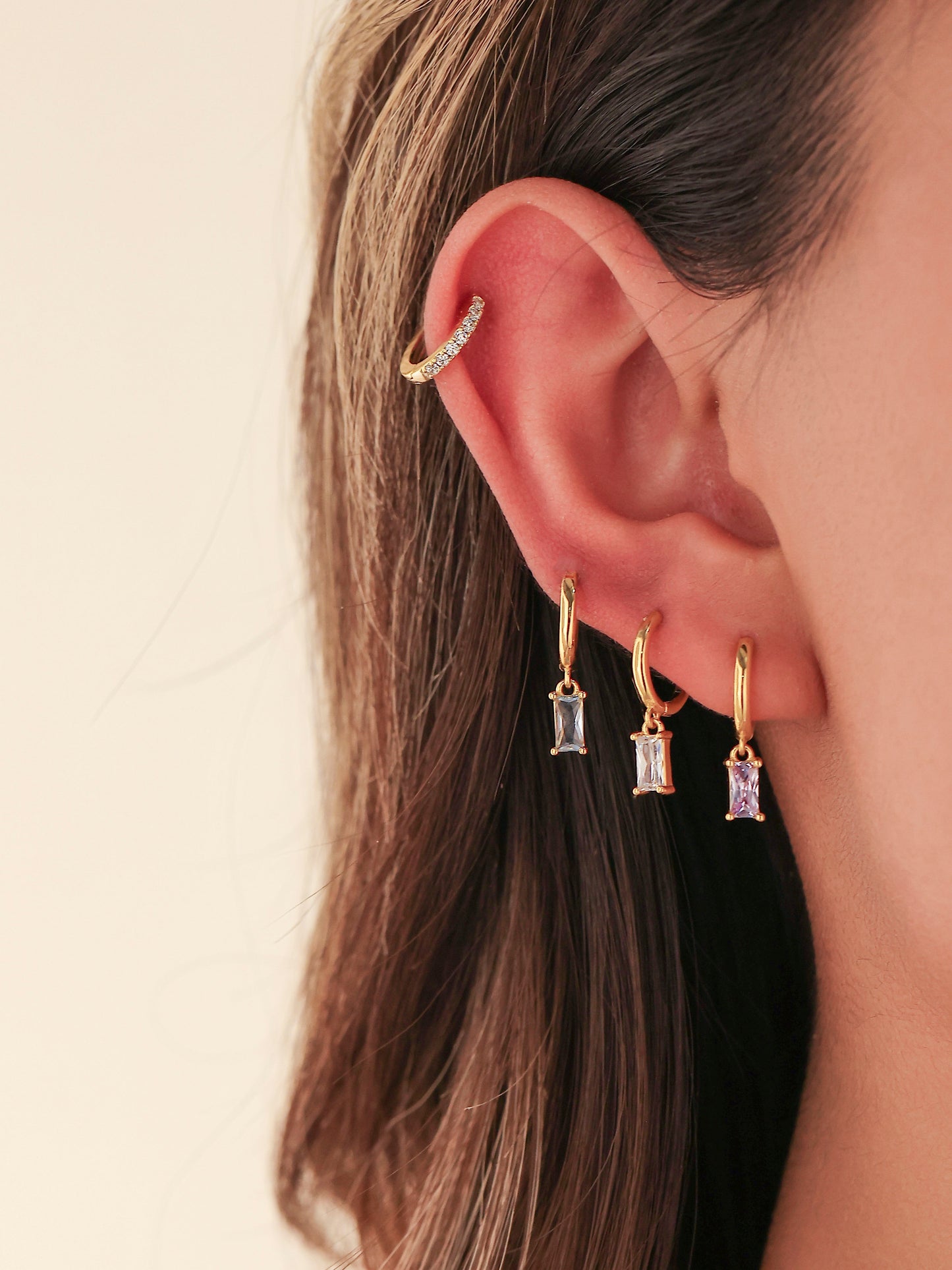 Baguette Hoop Earrings