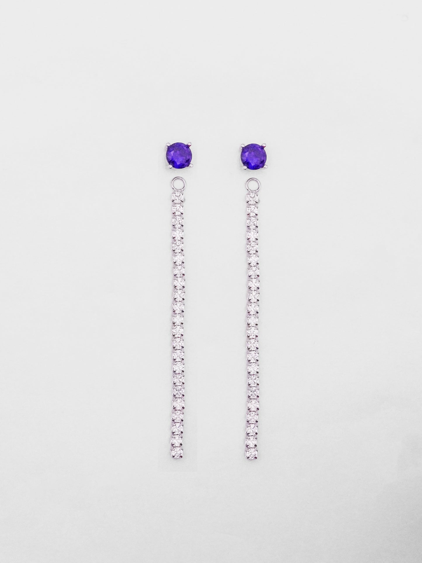 Silver Tennis Drop Earrings