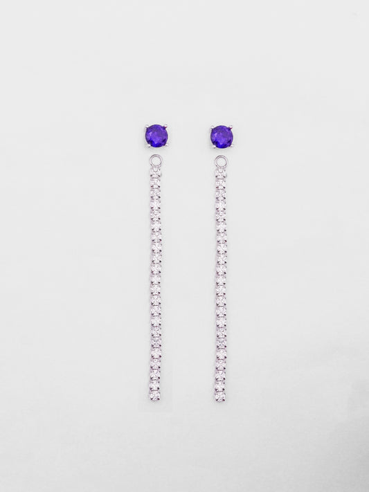 Silver Tennis Drop Earrings