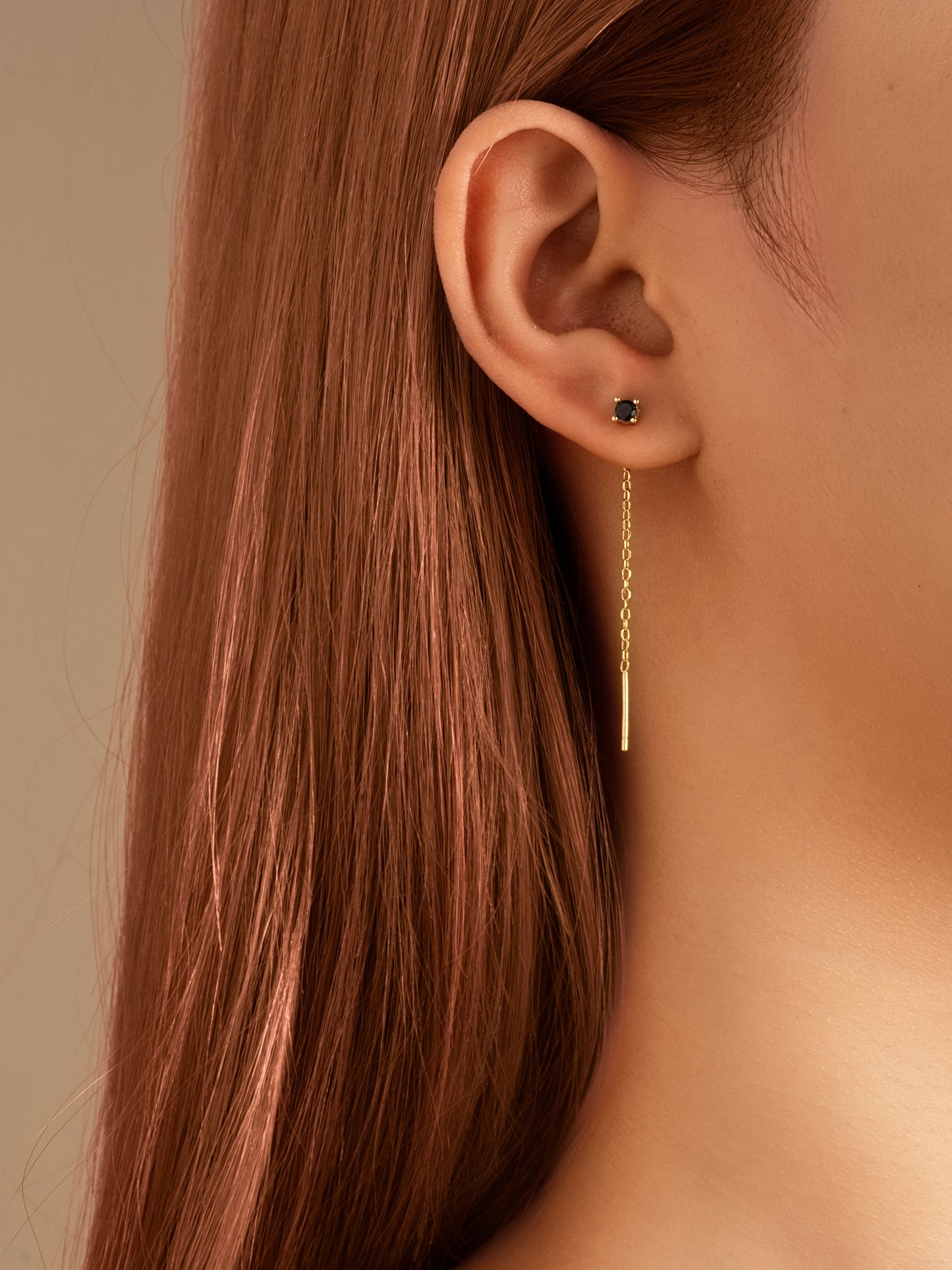 3mm Silver Hoop Earring with Light Point - Gold Plated