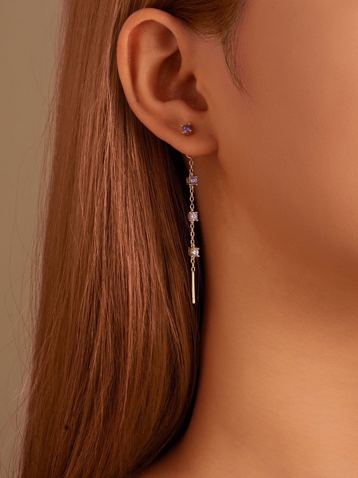 Orecchino Saliscendi Cascata Gradient - Placcato oro