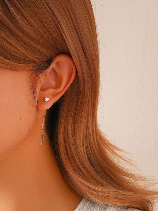 Silver Heart Light Point Earring