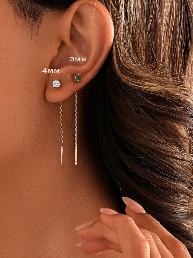 Orecchino Saliscendi Argento Punto Luce 4mm