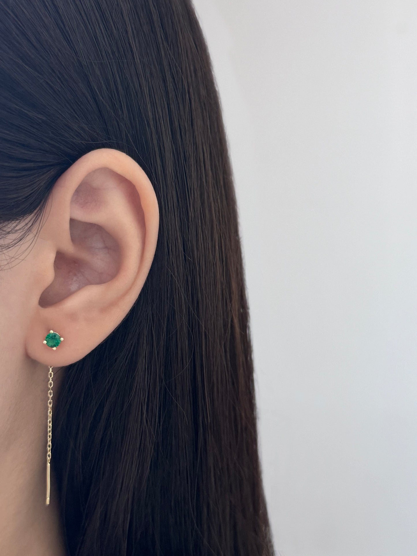 Orecchino Saliscendi Argento Punto Luce 4mm - Placcato Oro