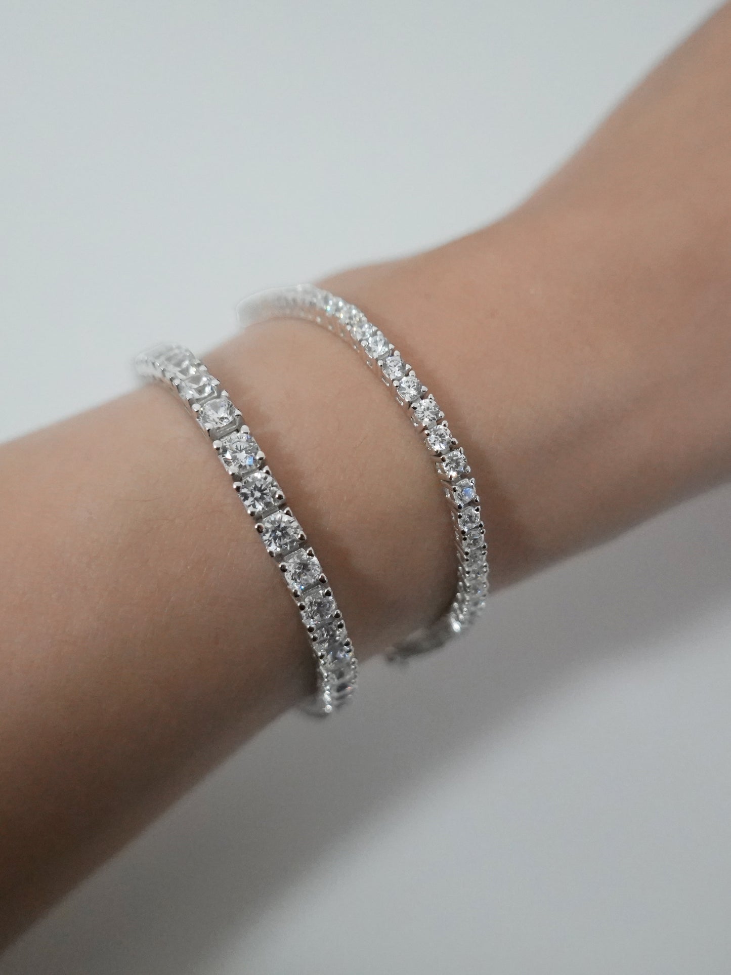 Bracciale Tennis 3mm Argento Rodiato