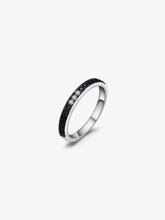 Anello Argento Semi-Eternity Nera