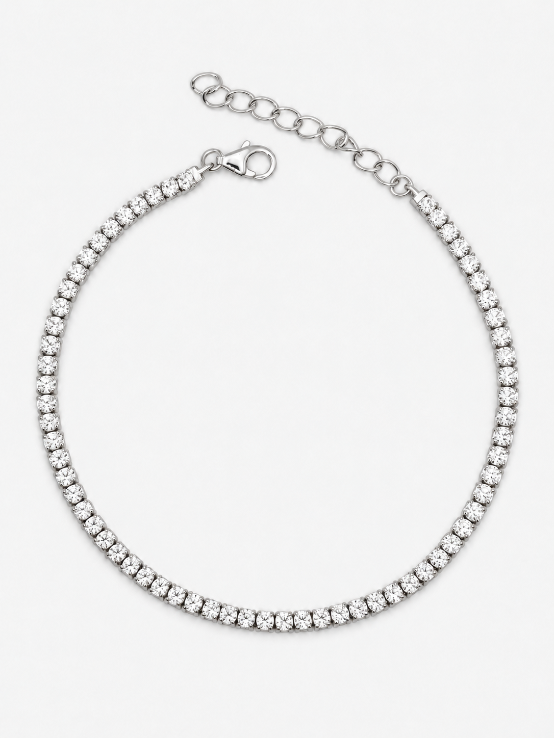Bracciale Tennis 2 mm in Argento 925 con Zirconi
