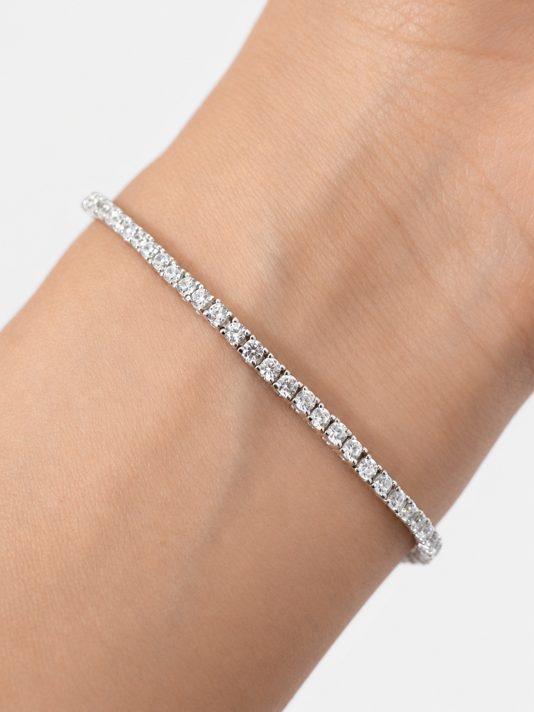 Bracciale Tennis 2 mm in Argento 925 con Zirconi