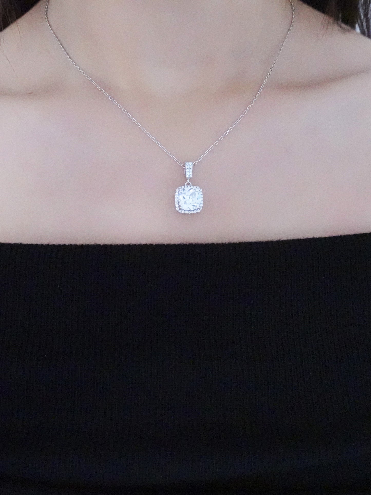 Collana Argento Punto Luce Square