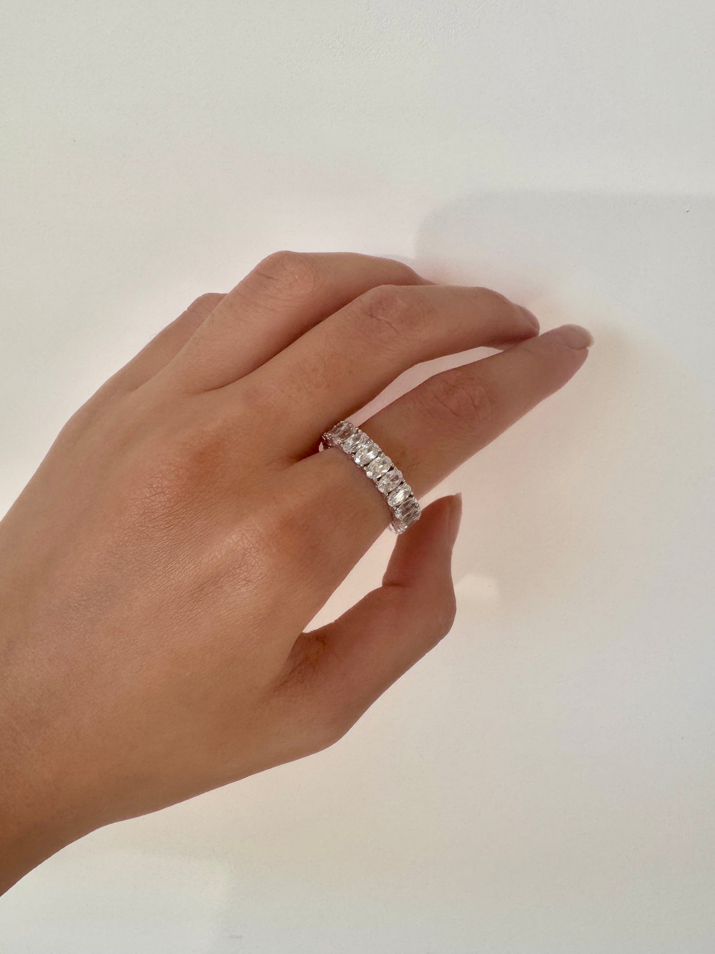 Anello Argento Eternity Oval
