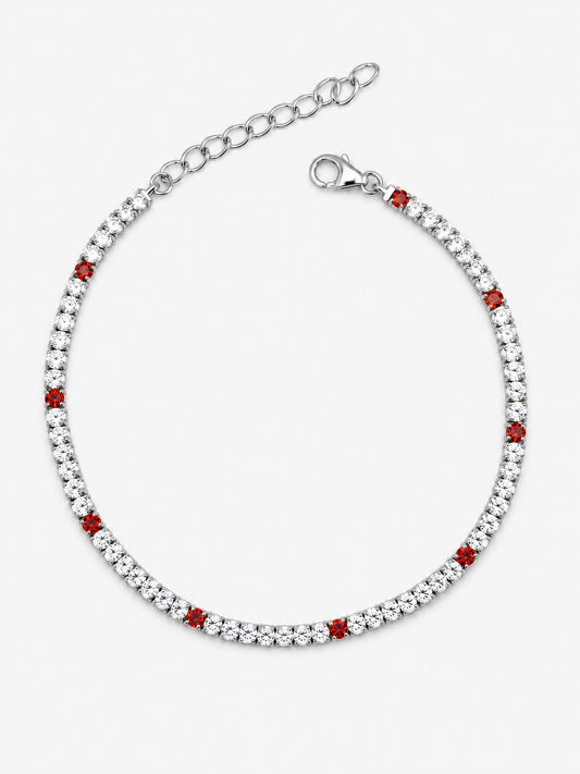 Bracciale Tennis 2 mm in Argento 925 con Zirconi