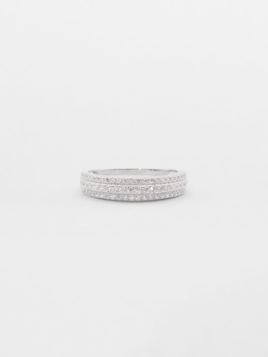 Anello Argento Semi-Eternity Pavé