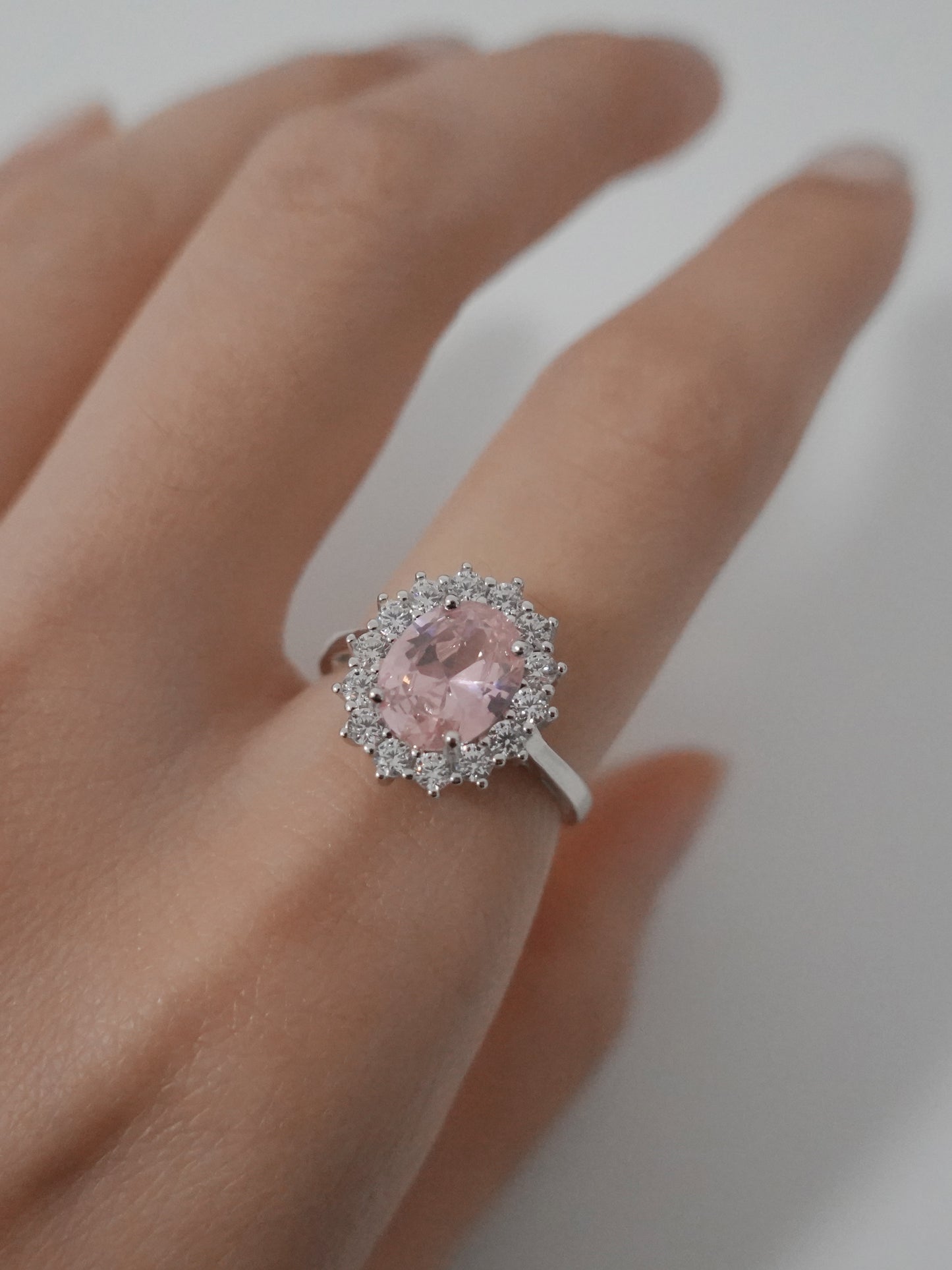 Anello Argento Regolabile Fiore Kate - Rosa Scuro