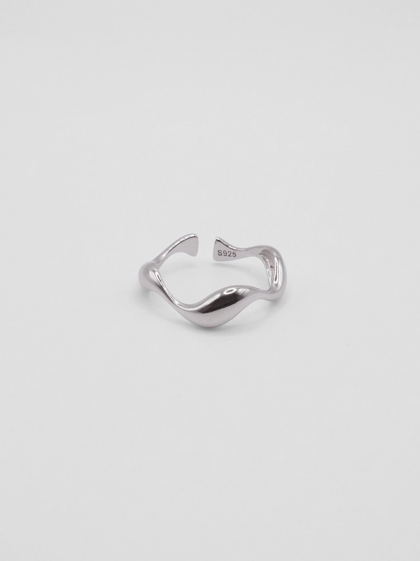 Anello Regolabile Argento Wave