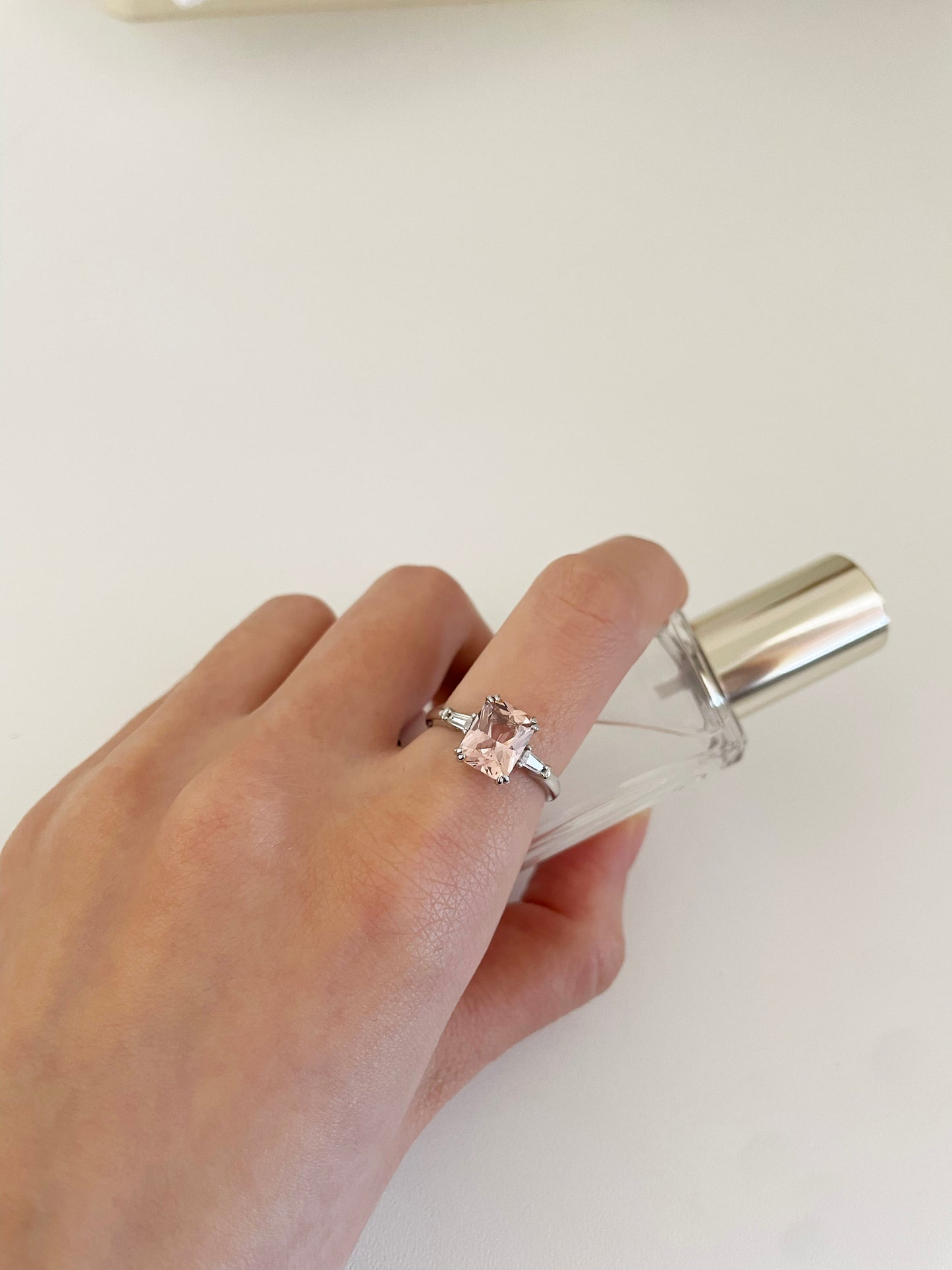 Anello Argento Morganite