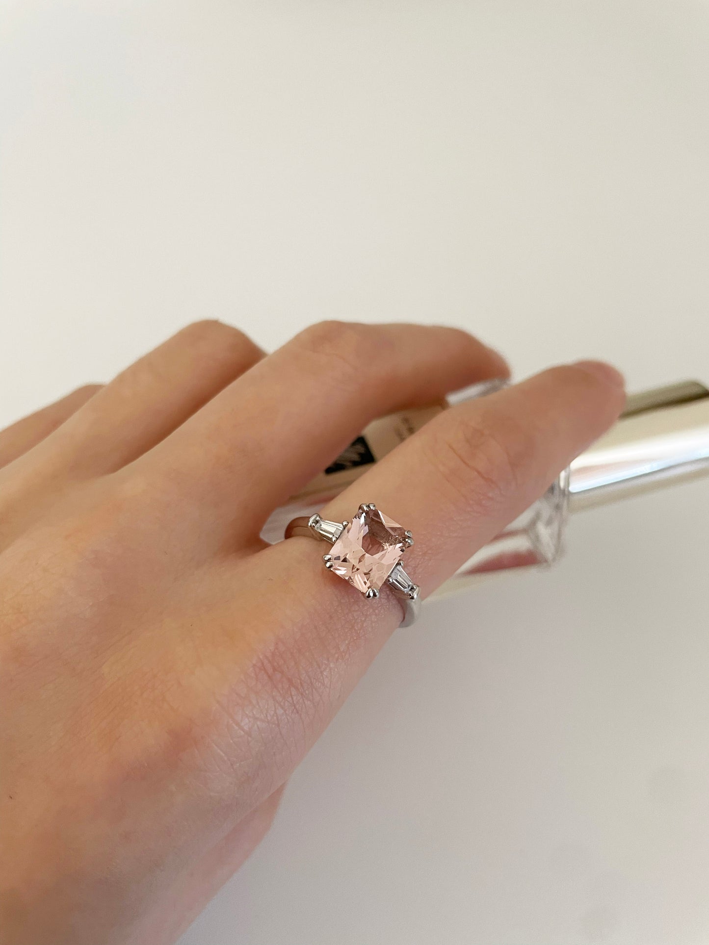 Anello Argento Morganite