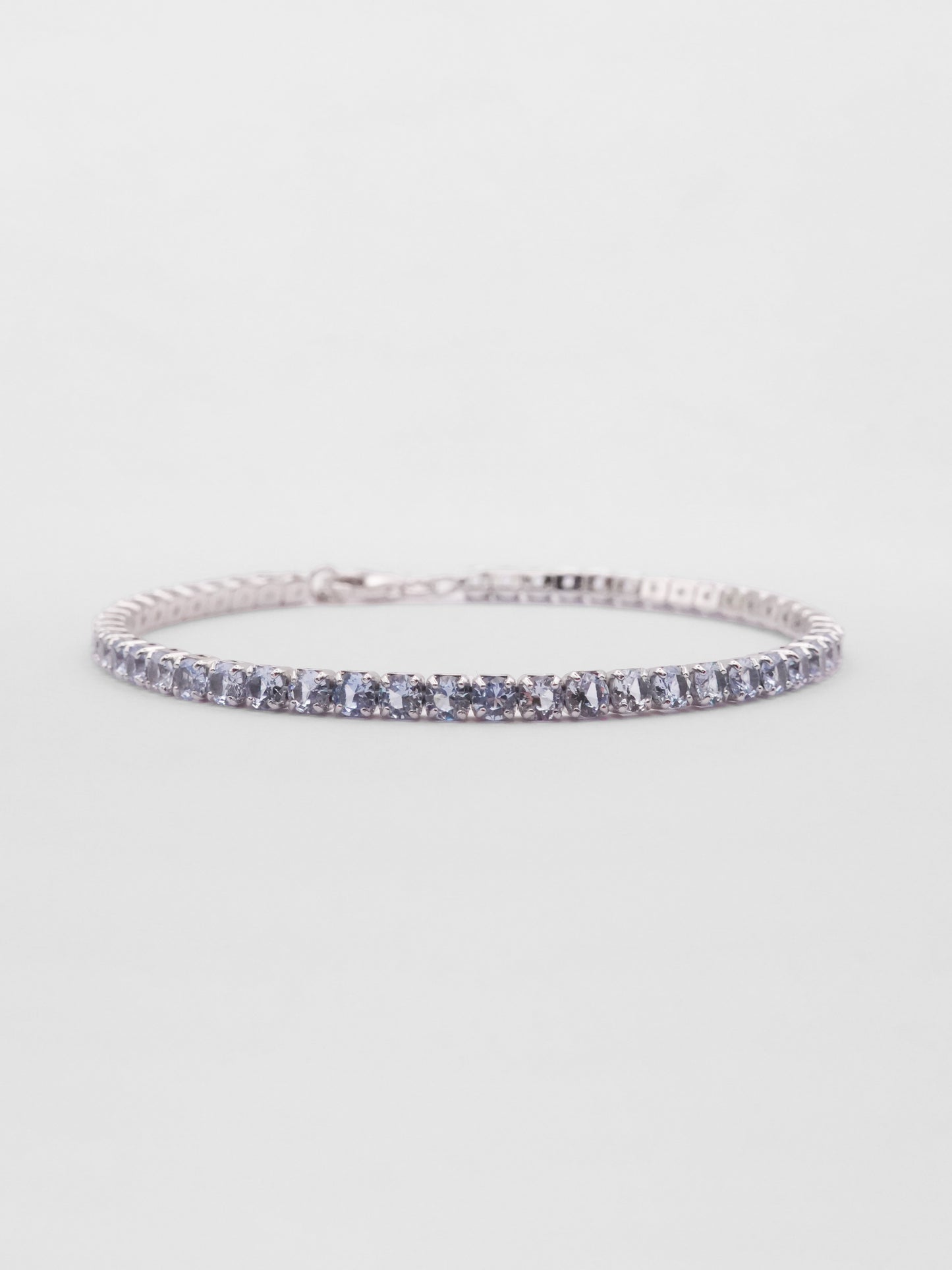 Bracciale Tennis 3mm Argento con Zirconi Blu Denim