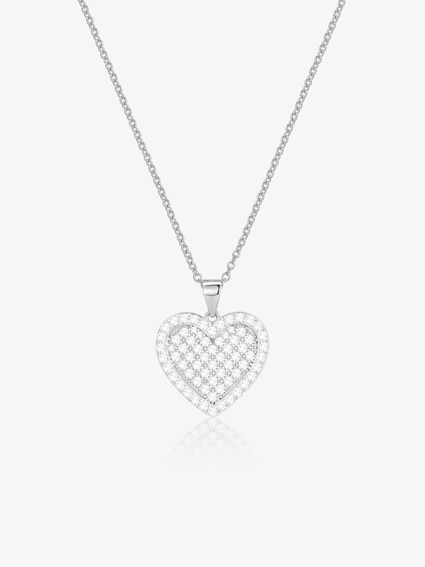 Collana Argento Cuore Pavé