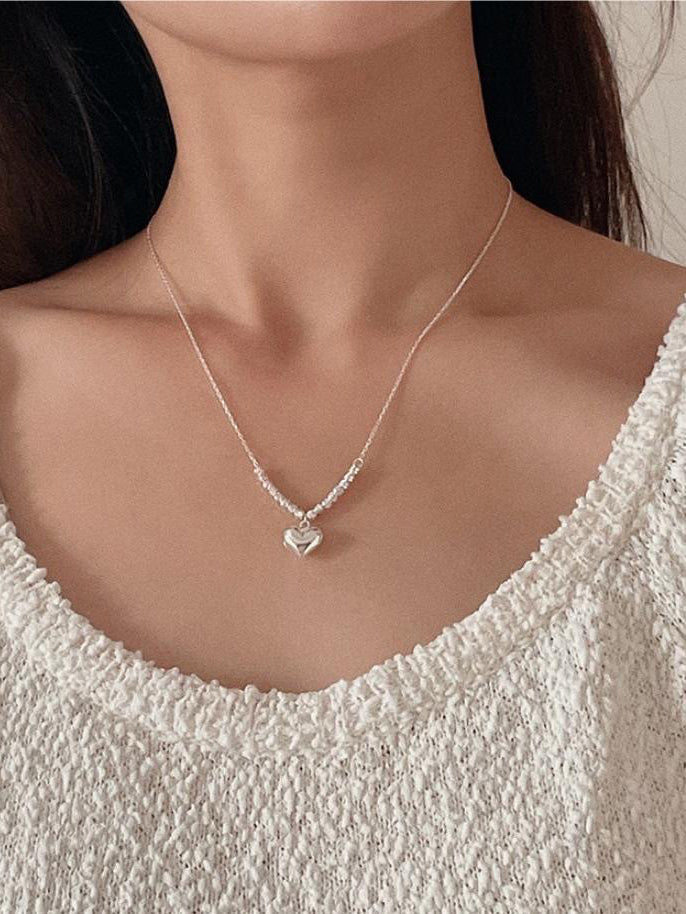 collana argento con pendente a forma di cuore