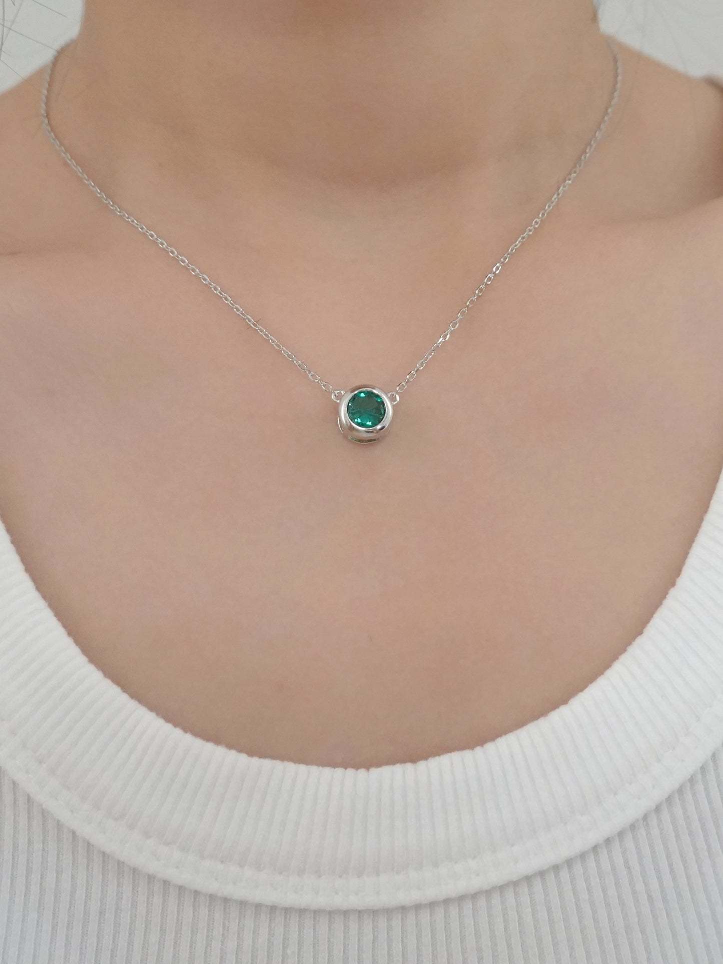 Collana Argento Punto Luce Elegance - Verde