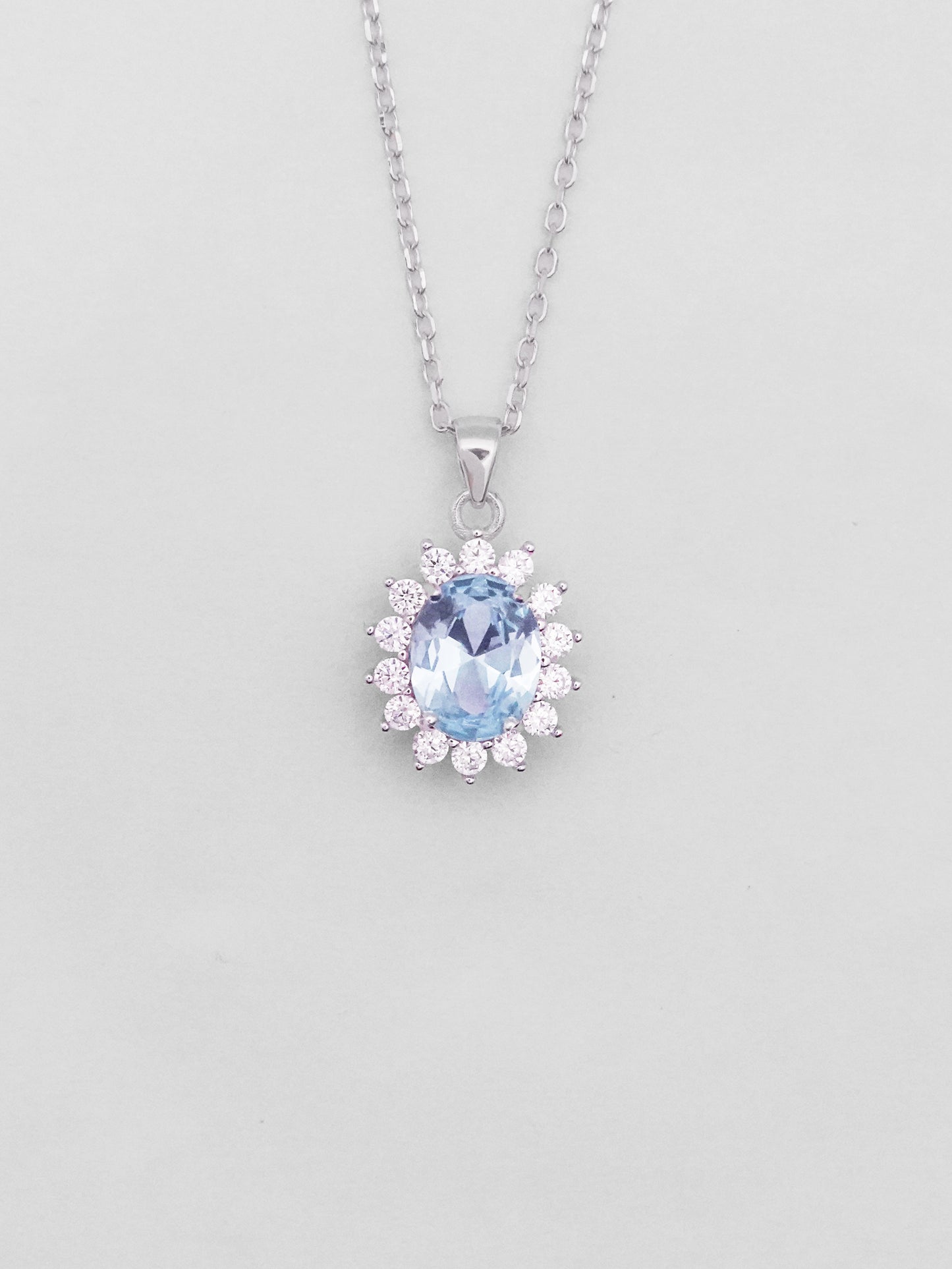 Collana Argento Fiore Kate - Acquamarina