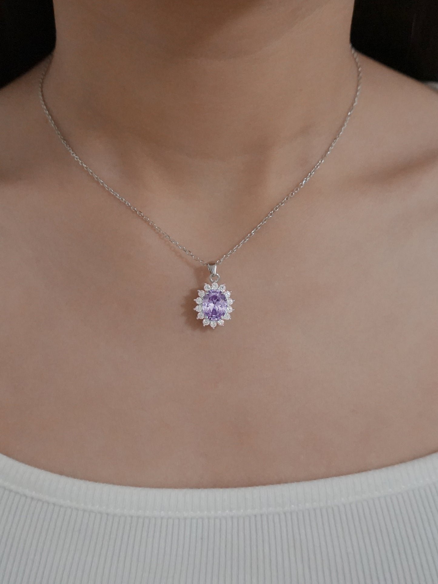 Collana Argento Fiore Kate - Lilla