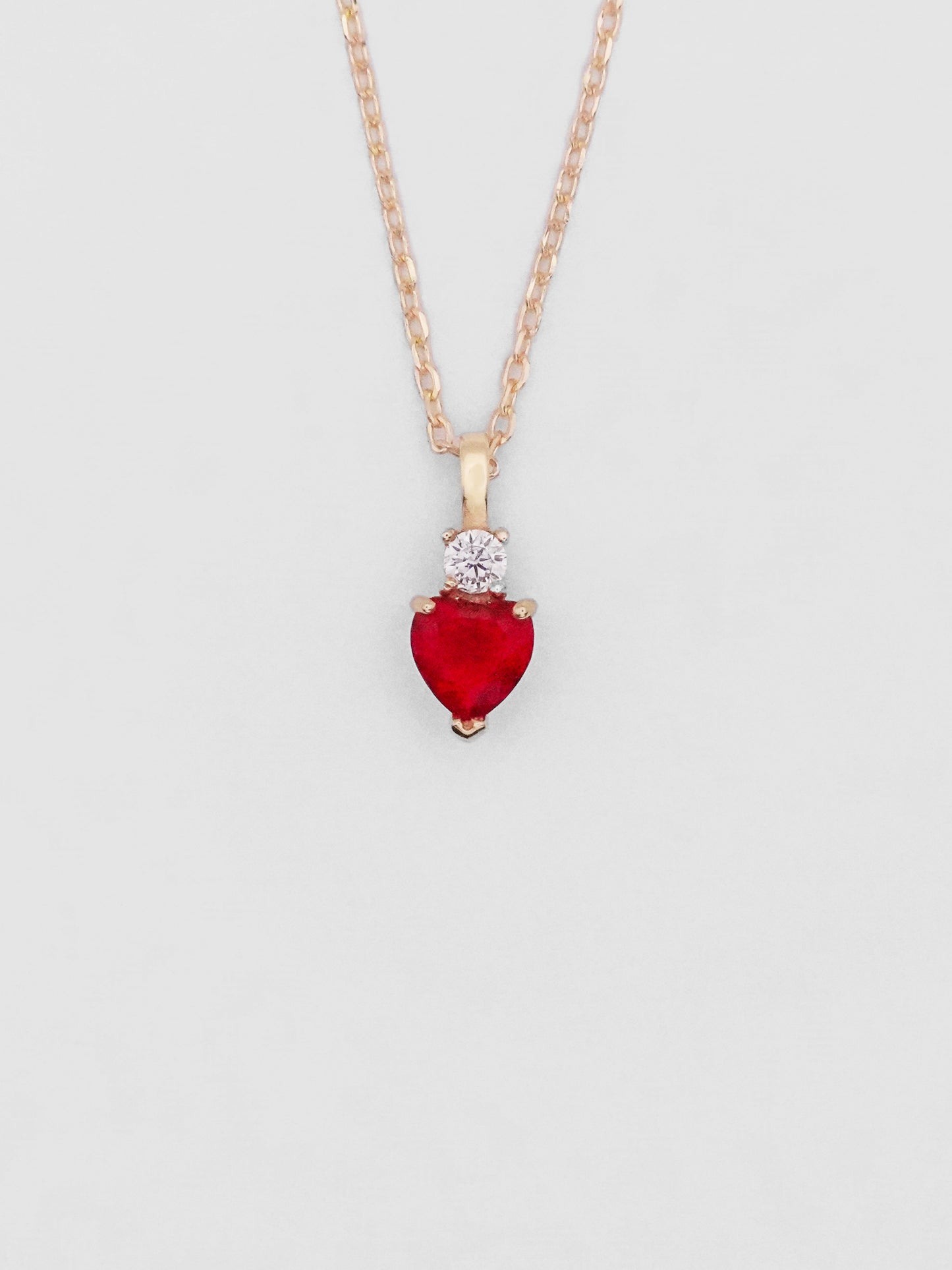 Collana Argento Cuore di Luce-Rosso