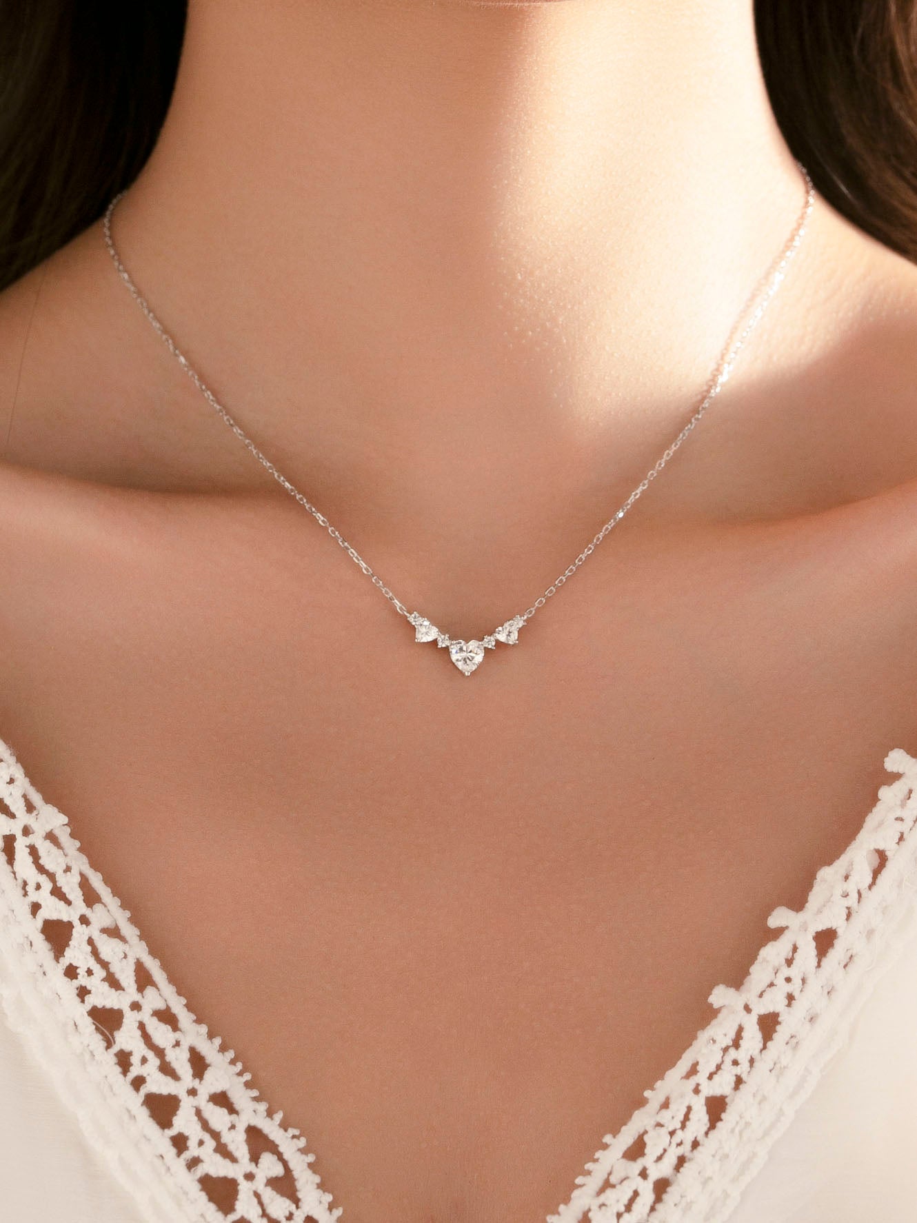 Collana Argento Cuori