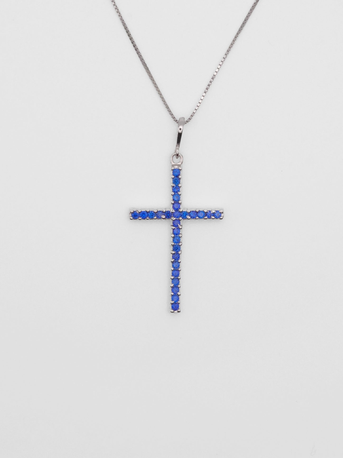 Collana Argento Croce Blu