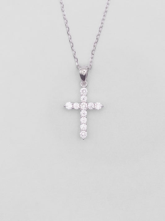 Collana Argento Croce Fancy