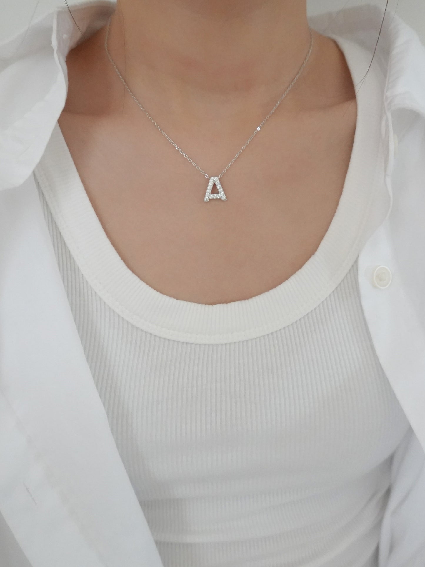 Collana Argento Lettera Zirconata