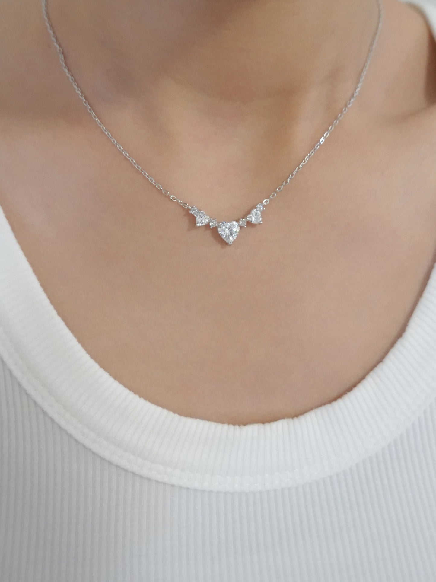 Collana Argento Cuori