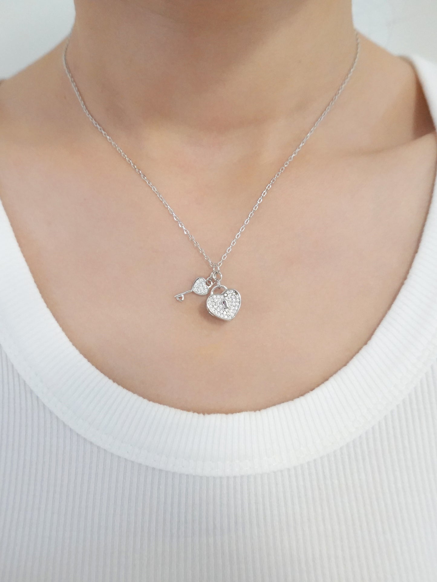 Collana Argento Cuore con Chiavi