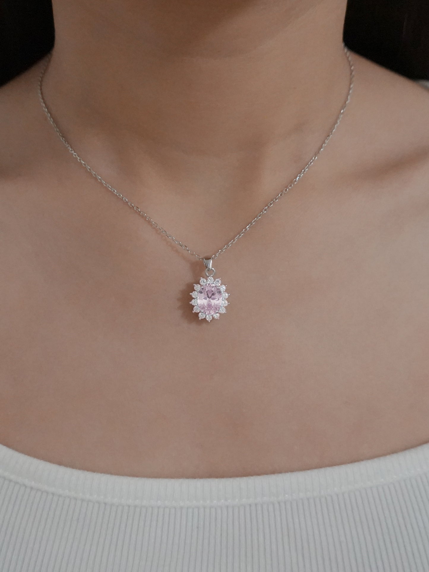 Collana Argento Fiore Kate - Rosa